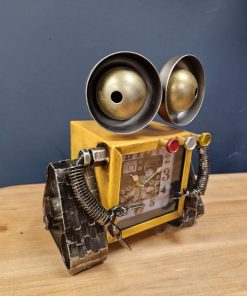 Robot Table / Mantle Clock In Distressed Metal