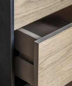 Burbury Black & Oak 2 Drawer Desk5