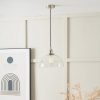 Contemporary Aged Silver Floor Lamp with Glass Shade
