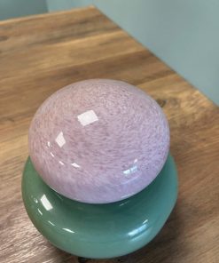 Cloudy Pink & Green Glass Jar with Lid – Decorative Modern Accent (14cm)4
