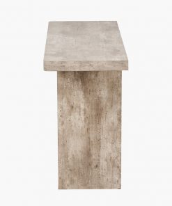 Concrete Effect Wood Veneer Console Table – Fluted Centre Pedestal – 120x40x76cm4