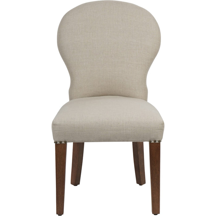 Contempoary Taupe Linen Dining Chair – Solid Mango Wood Legs Contempoary Taupe Linen Dining Chair – Solid Mango Wood Legs