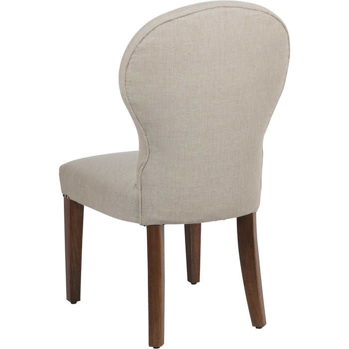 Contempoary Taupe Linen Dining Chair – Solid Mango Wood Legs Contempoary Taupe Linen Dining Chair – Solid Mango Wood Legs