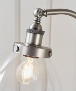 Contemporary Aged Silver Floor Lamp with Glass Shade3