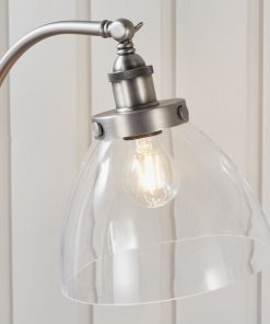 Contemporary Aged Silver Floor Lamp with Glass Shade4