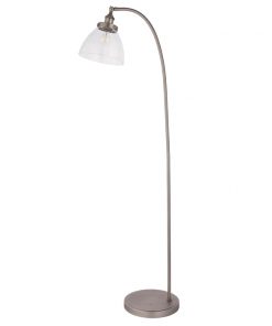 Contemporary Aged Silver Floor Lamp with Glass Shade7