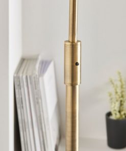 Contemporary Antique Brass Floor Lamp with White Glass Shade5