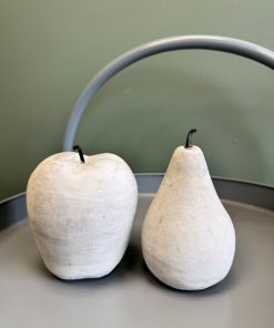 Decorative Apple & Pear Ornament Set – Rustic Stone Effect Décor4