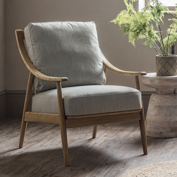 Elegant Natural Linen Armchair – Ash Wood Frame & Foam Cushions Elegant Natural Linen Armchair – Ash Wood Frame & Foam Cushions