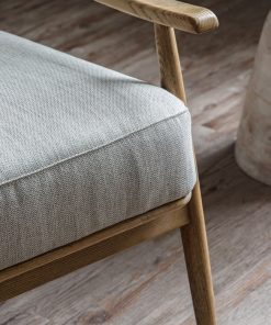 Elegant Natural Linen Armchair – Ash Wood Frame & Foam Cushions5