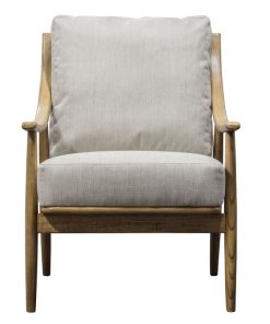 Elegant Natural Linen Armchair – Ash Wood Frame & Foam Cushions6