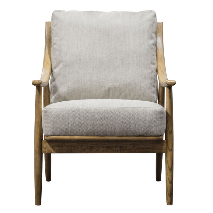 Elegant Natural Linen Armchair – Ash Wood Frame & Foam Cushions Elegant Natural Linen Armchair – Ash Wood Frame & Foam Cushions