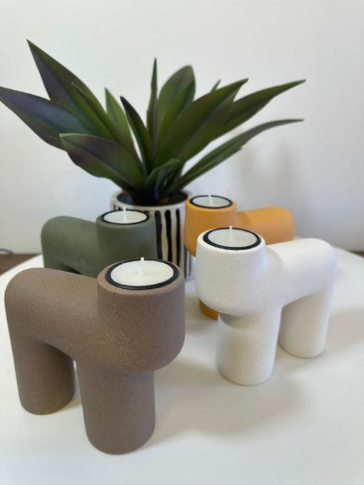 White Ceramic Candle /Tea Light Holder