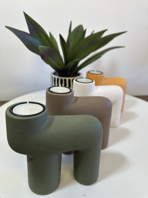 White Ceramic Candle /Tea Light Holder