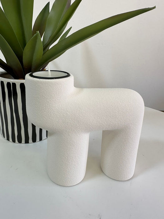 White Ceramic Candle /Tea Light Holder