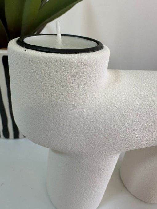White Ceramic Candle /Tea Light Holder