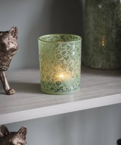 Laura Ashley Green Glass Tealight Holder