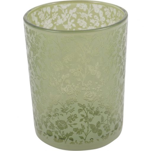 Laura Ashley Green Glass Tealight Holder