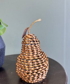 Metal Twist Pear Ornament – Rustic Bronze Decorative Sculpture (21cm)3