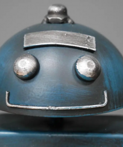 Novelty Robot Tabletop Clock, Blue & Silver, Metal4