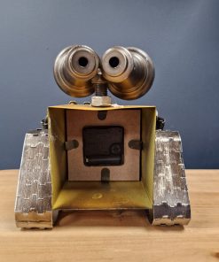 Robot Table / Mantle Clock In Distressed Metal