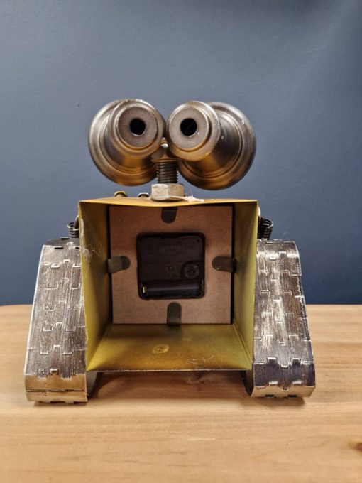 Robot Table / Mantle Clock In Distressed Metal